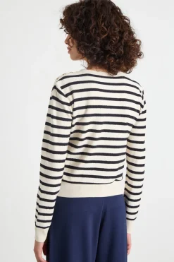 Maglia con bottoni - Bianco Nero