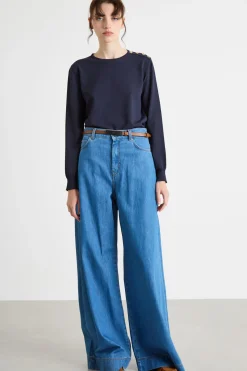Maglia con bottoni - Blu