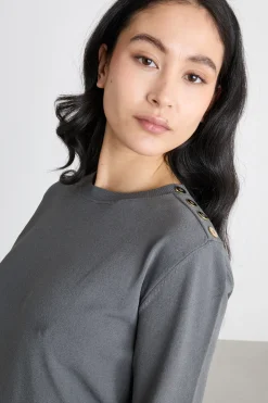 Maglia con bottoni - Grigio