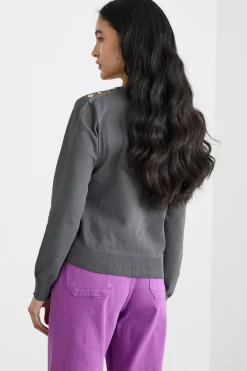 Maglia con bottoni - Grigio