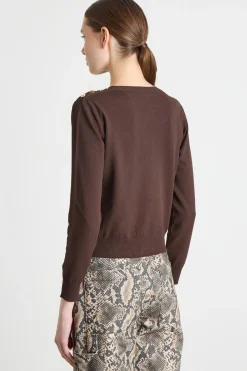 Maglia con bottoni - Marrone