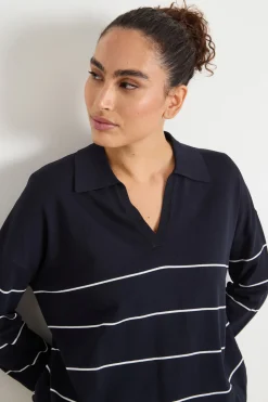 Maglia con colletto a polo - Blu