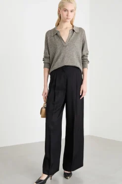Maglia con colletto a polo - Grigio