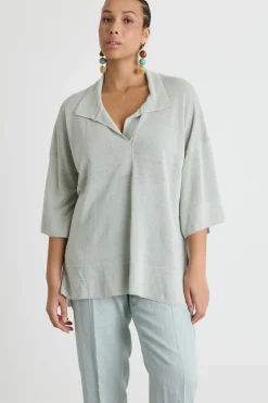 Maglia con colletto a polo - Verde