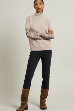 Maglia con collo alto - Sabbia