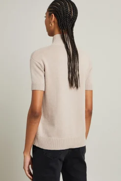 Maglia con collo alto - Sabbia