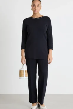 Maglia con dettagli a contrasto - Blu