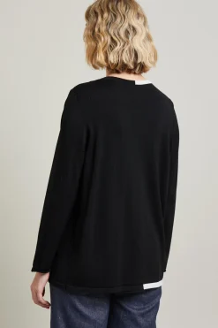 Maglia con dettagli a contrasto - Nero