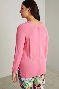 Maglia con dettagli a coste - Rosa