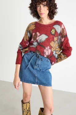 Maglia con fantasia - Rosso