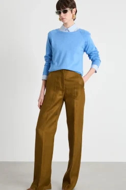 Maglia con fondo asimmetrico - Azzurro