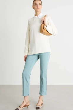 Maglia con fondo asimmetrico - Bianco