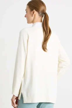 Maglia con fondo asimmetrico - Bianco