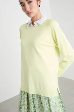 Maglia con fondo asimmetrico - Giallo