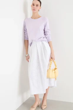 Maglia con fondo asimmetrico - Lilla