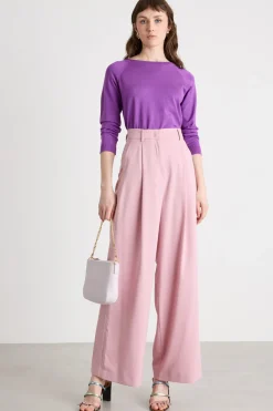 Maglia con fondo asimmetrico - Viola