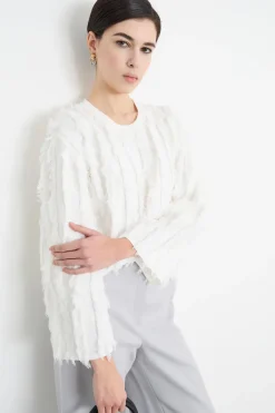 Maglia con frange - Bianco