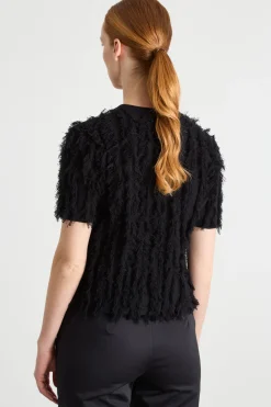 Maglia con frange - Nero