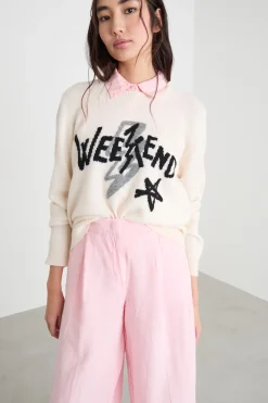 Maglia con intarsio - Bianco