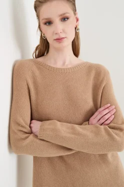Maglia con maniche a raglan - Cammello