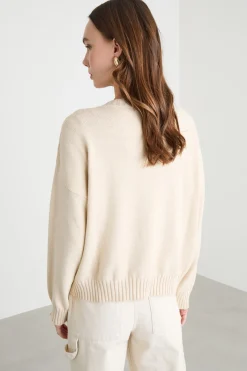 Maglia con maniche a spalla scesa - Bianco