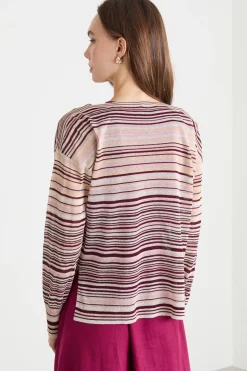 Maglia con maniche a spalla scesa - Bordeaux