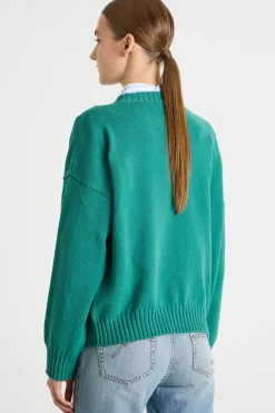 Maglia con maniche a spalla scesa - Verde