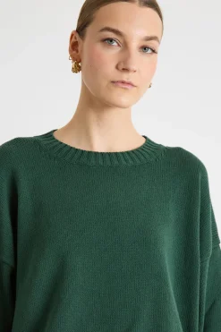 Maglia con maniche a spalla scesa - Verde