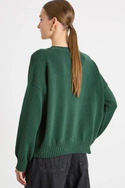 Maglia con maniche a spalla scesa - Verde