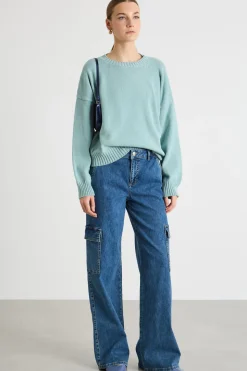 Maglia con maniche a spalla scesa - Verde