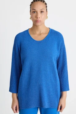 Maglia con maniche a tre quarti - Azzurro