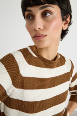 Maglia con maniche a tre quarti - Bianco Marrone