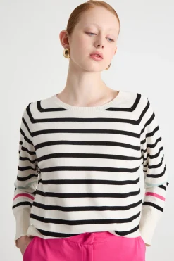 Maglia con maniche raglan - Bianco Nero