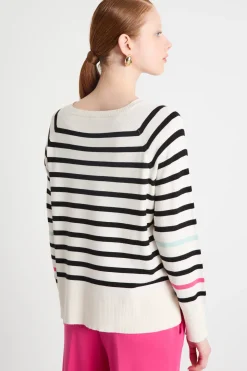 Maglia con maniche raglan - Bianco Nero