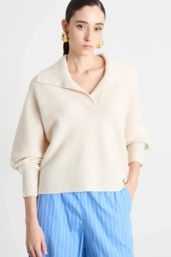 Maglia con maxi colletto - Bianco