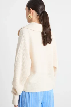 Maglia con maxi colletto - Bianco