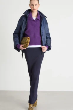 Maglia con maxi colletto - Viola