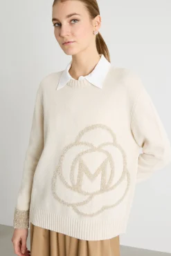 Maglia con motivo jacquard - Avorio
