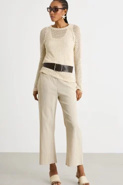 Maglia con paillettes - Avorio