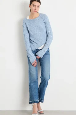 Maglia con paillettes - Azzurro
