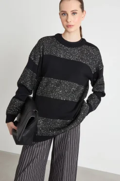 Maglia con paillettes - Nero