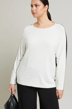Maglia con pannello a contrasto - Bianco Nero