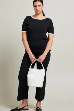 Maglia con profili a contrasto - Nero