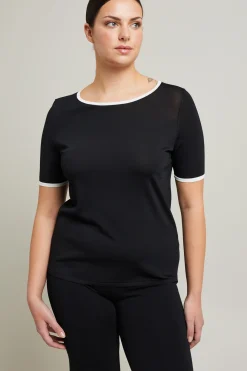 Maglia con profili a contrasto - Nero
