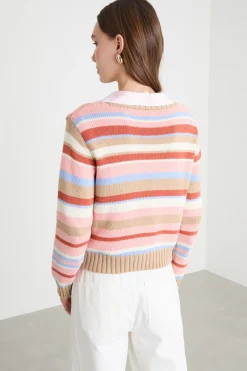 Maglia con profili a costine - Cammello