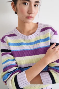 Maglia con profili a costine - Lilla
