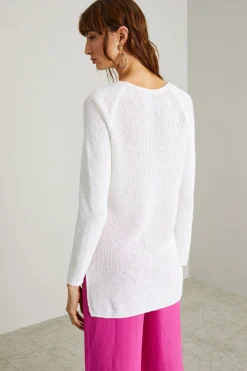Maglia con profili arrotolati - Bianco