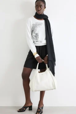 Maglia con ricami - Bianco Nero