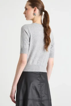 Maglia con ricami bijou - Grigio
