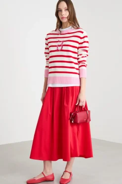 Maglia con ricamo - Bianco Rosso